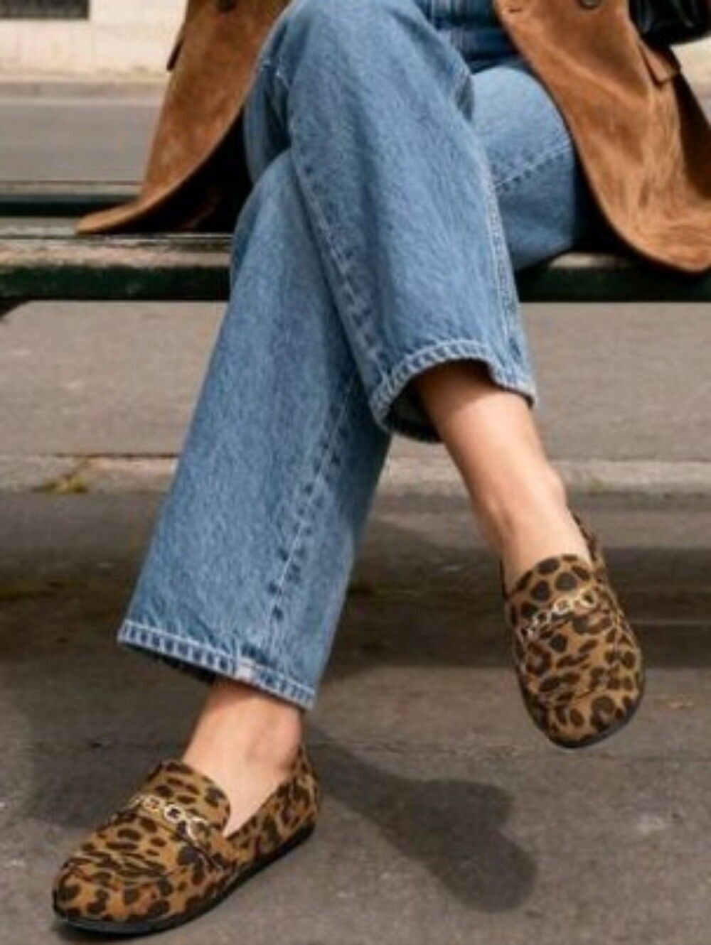 BRAND NEW BAMBOO LOTTERY-01 LEOPARD RHINESTONECHAIN LINING WOMEN'S FLAT